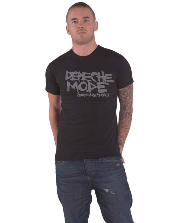 Depeche Mode T Shirt People are People Album Band Logo Official Mens Black Black L