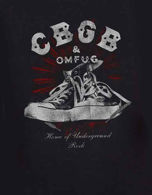 CBGB T Shirt Converse logo Official Womens Skinny Fit Black