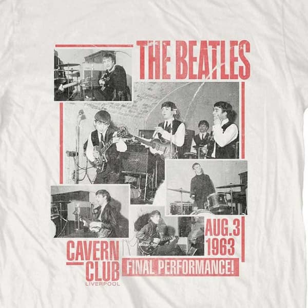 The Beatles T Shirt Final Performance cavern club Official Mens White