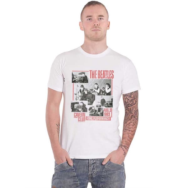 The Beatles T Shirt Final Performance cavern club Official Mens White