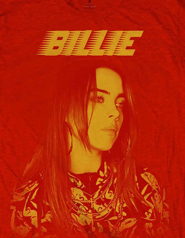 Official Billie Eilish T Shirt Racer Logo Jumbo Unisex Red