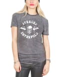 Miniatyrbild 4 av 4: Avenged Sevenfold T Shirt Deathbat Band Logo Official Womens Charcoal Burnout