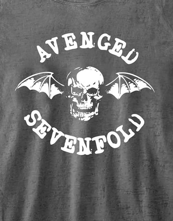 Avenged Sevenfold T Shirt Deathbat Band Logo Official Womens Charcoal Burnout