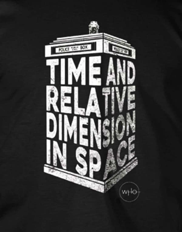 Doctor Who T Shirt 3D Tardis Logo Official Mens Black