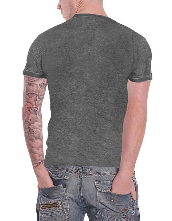 Queen T Shirt News Of the World Band Logo Official Mens Charcoal Grey Burnout