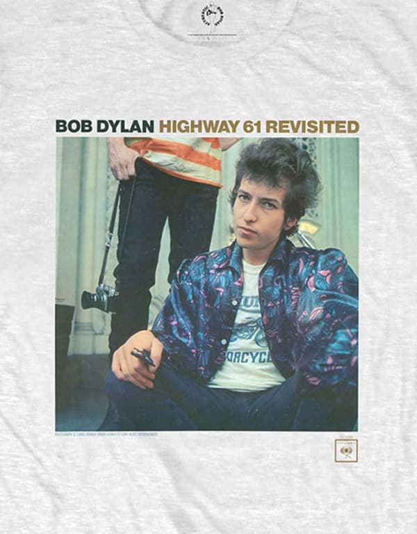 Bob Dylan T Shirt Highway 61 Revisited Cover Official Mens White