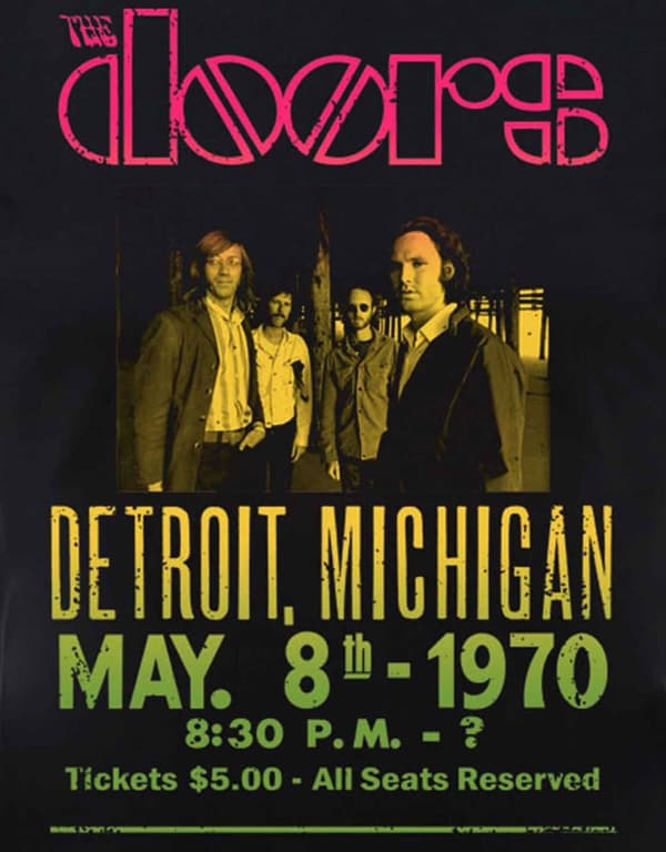 The Doors T Shirt Gradient Show Poster band logo Official Mens Black