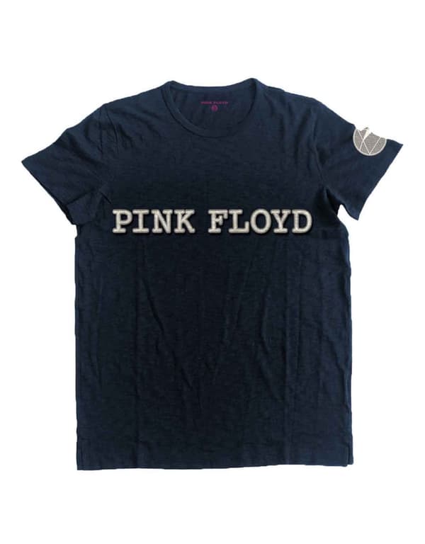 Pink Floyd T Shirt Dark side of the moon Applique Logo Official Mens Blue