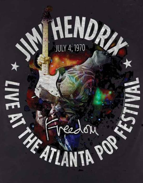 Jimi Hendrix T Shirt Atlanta Pop Festival 1970 Official vintage Mens Black