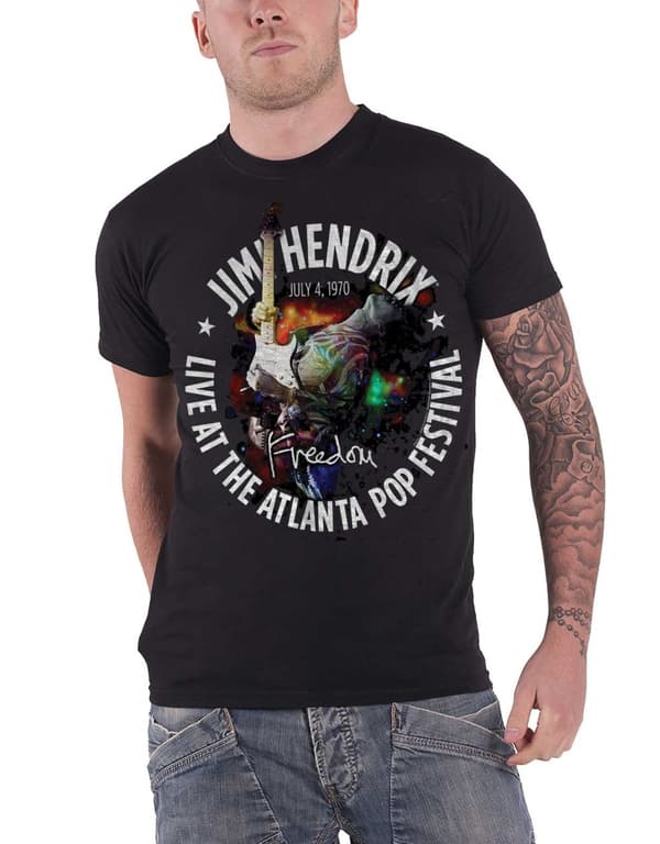 Jimi Hendrix T Shirt Atlanta Pop Festival 1970 Official vintage Mens Black