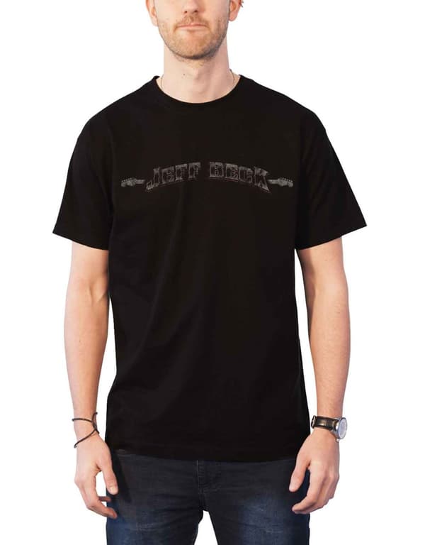 Jeff Beck T Shirt Vintage Logo distressed print Official Mens Black