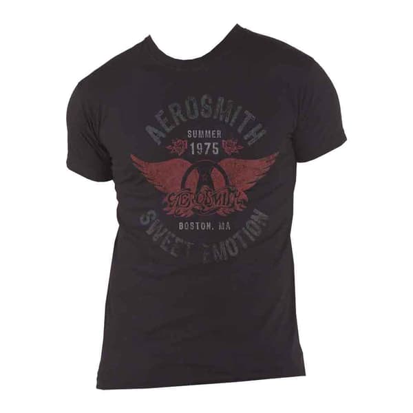 Aerosmith T Shirt Sweet Emotion distressed print Official Mens Black