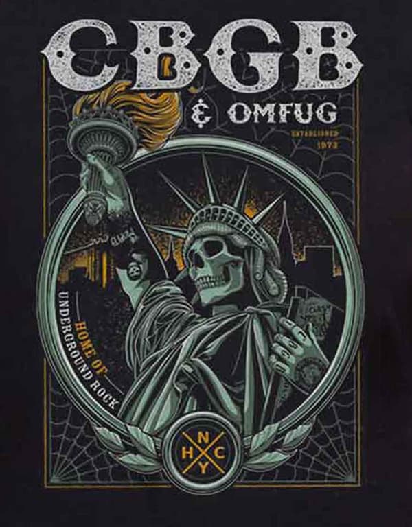 CBGB T Shirt Liberty logo Official Womens Skinny Fit Black