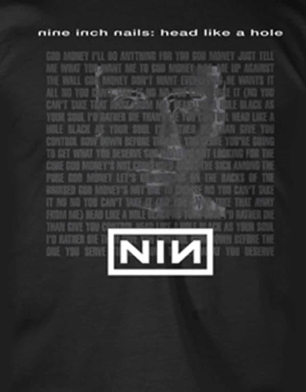 Nine Inch Nails T Shirt Head Like A Hole Band Logo Official Mens Black