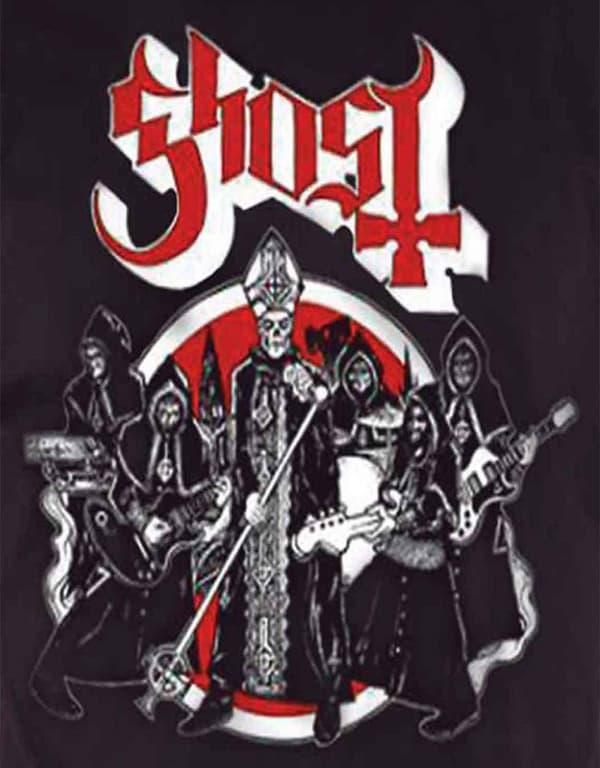 Ghost T Shirt Road to Rome Papa Opus Band Shot Logo Official Mens Black