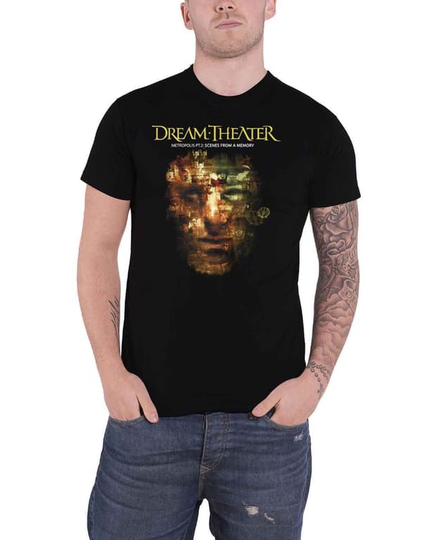 Dream Theater T Shirt Metropolis Band Logo Official Mens Black