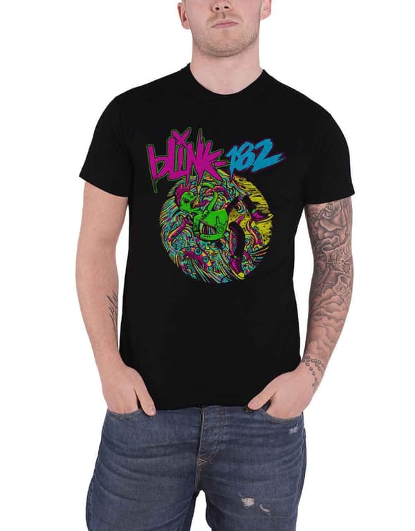 Blink 182 T Shirt Overboard Event Band Logo Official Mens Black