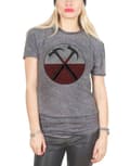 Miniatyrbild 4 av 4: Pink Floyd T Shirt The Wall Hammers Band Logo Official Womens Charcoal Burnout