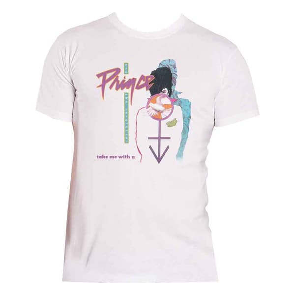 Prince T Shirt Take Me With U Prince and the revolution Official Mens White