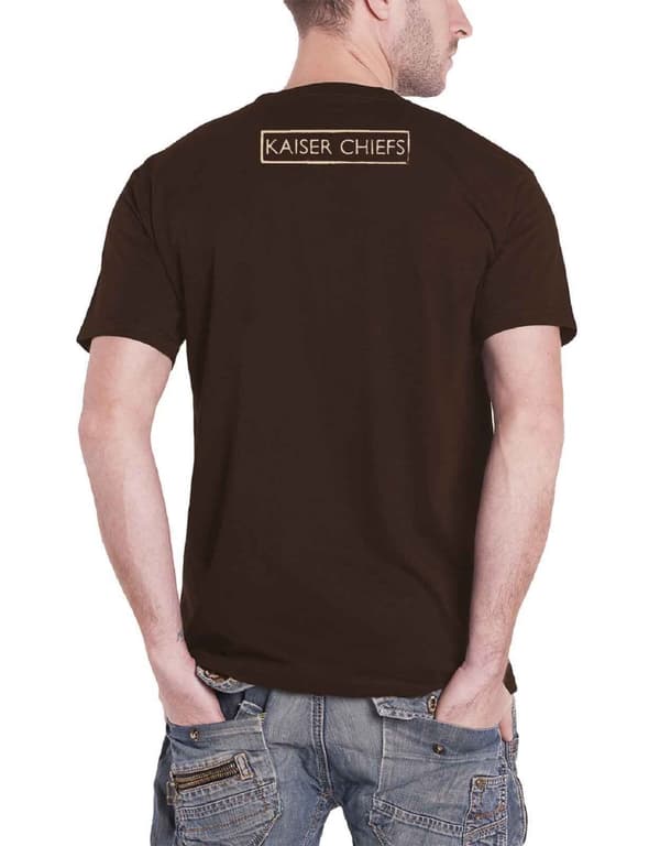 Kaiser Chiefs T Shirt Everything Is Brilliant Band Logo Official Mens Brown