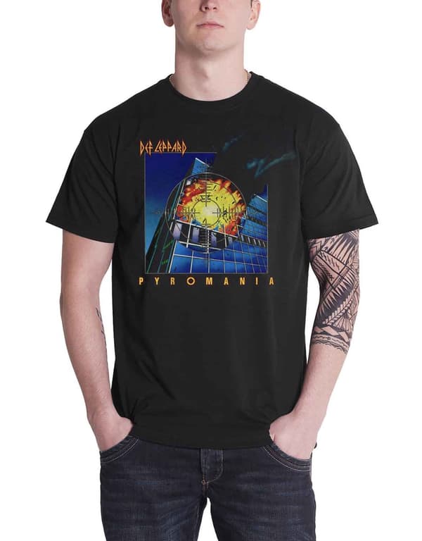 Def Leppard T Shirt Pyromania Album cover Official Mens Black
