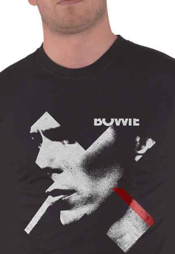David Bowie T Shirt X Smoking portrait Red Official Mens Black
