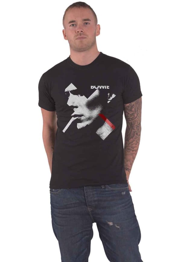 David Bowie T Shirt X Smoking portrait Red Official Mens Black Black XXL