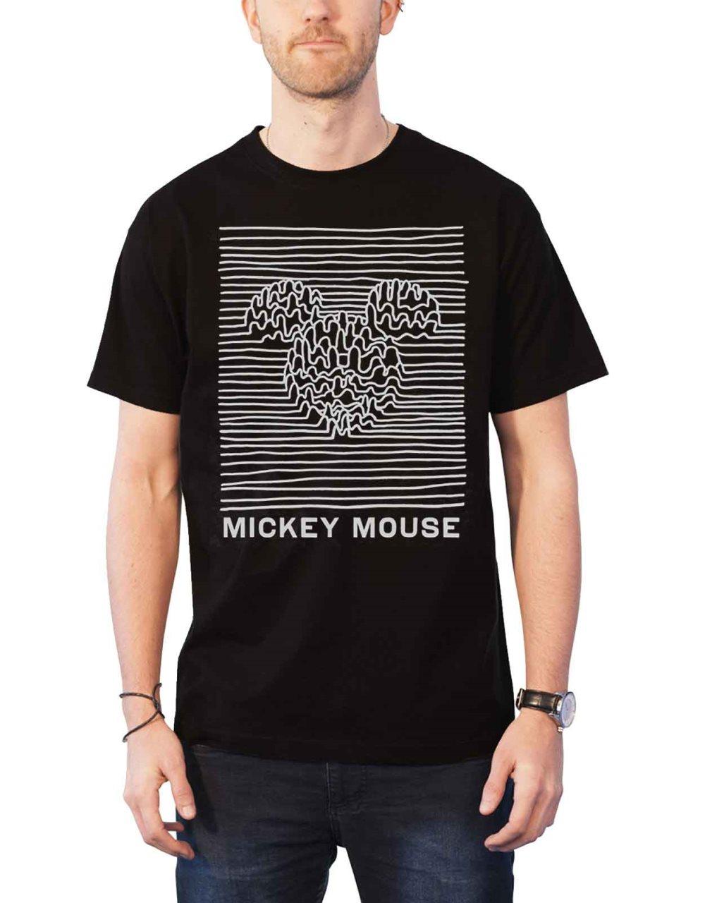 Mickey Mouse T Shirt Unknown Pleasures Official Disney Mens Black