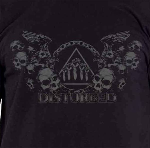 Disturbed T Shirt Beware The Vultures band logo Official Mens Black