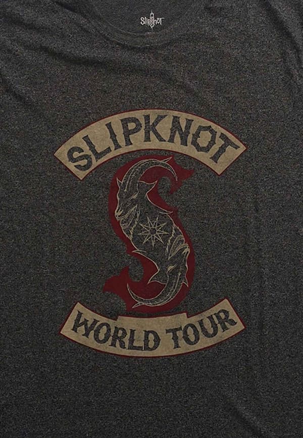 Slipknot T Shirt Patched up band logo Official Mens Vintage Finish Black