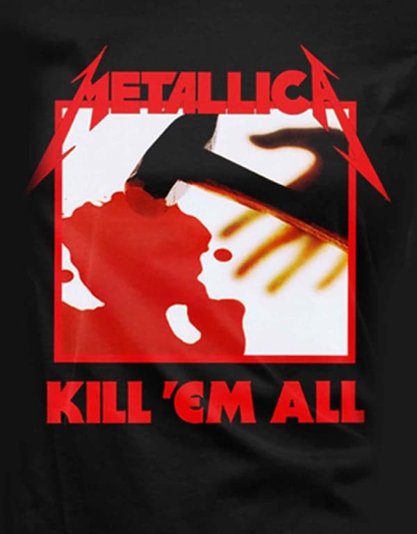 Metallica T Shirt Kill Em All Tracks Band Logo Official Womens Skinny Fit Black