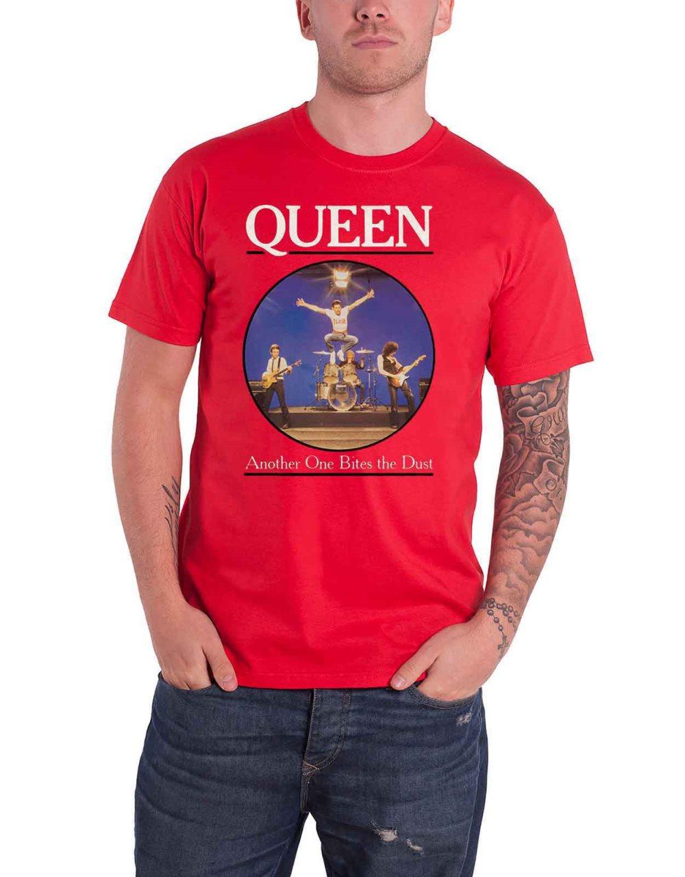 Queen T Shirt Another One Bites The Dust Band Logo Official Mens Red