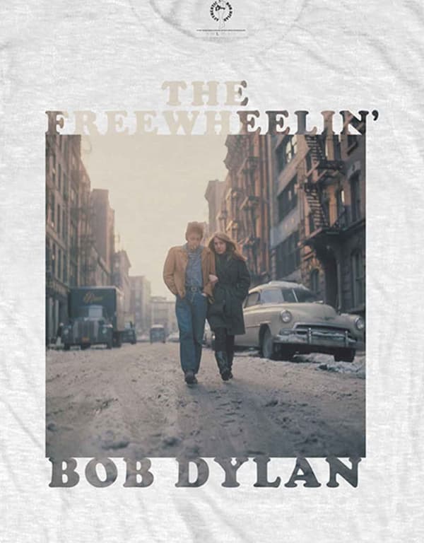 Bob Dylan T Shirt The Freewheelin Album cover Official Mens White
