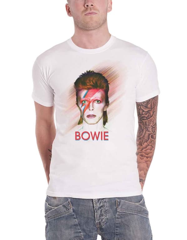 David Bowie T Shirt Bowie Is World Tour Back Print Official Mens White