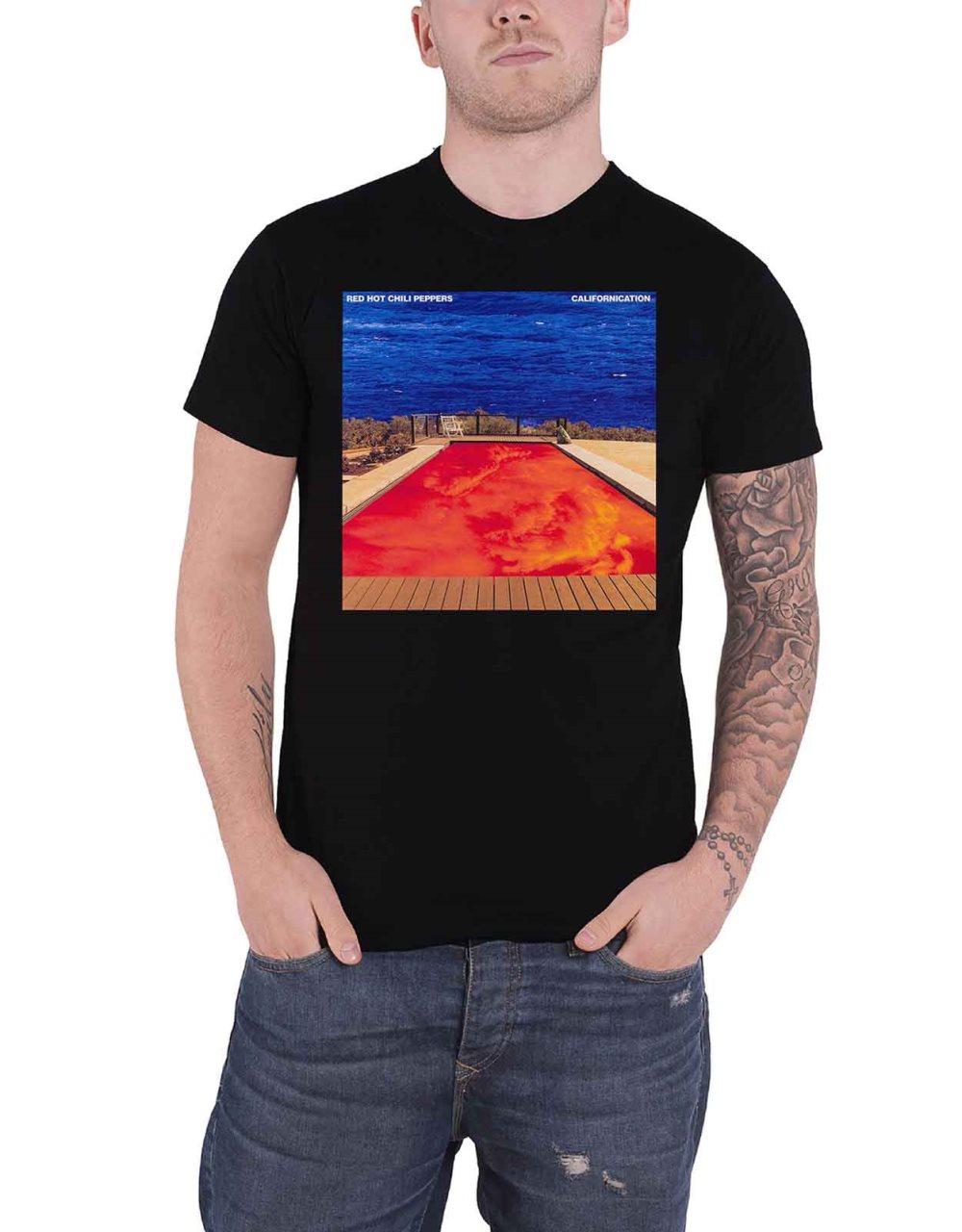 Red Hot Chili Peppers T Shirt Californication Band Logo Official Mens Black