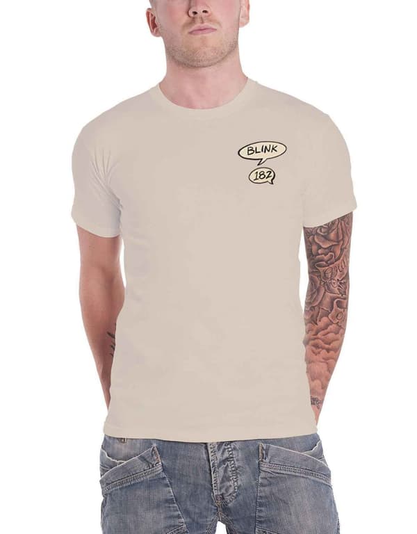Blink 182 T Shirt Roger Rabbit Band Logo Official Mens Natural