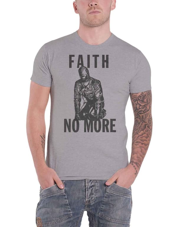 Faith No More T Shirt Gimp Band Logo Official Mens Grey