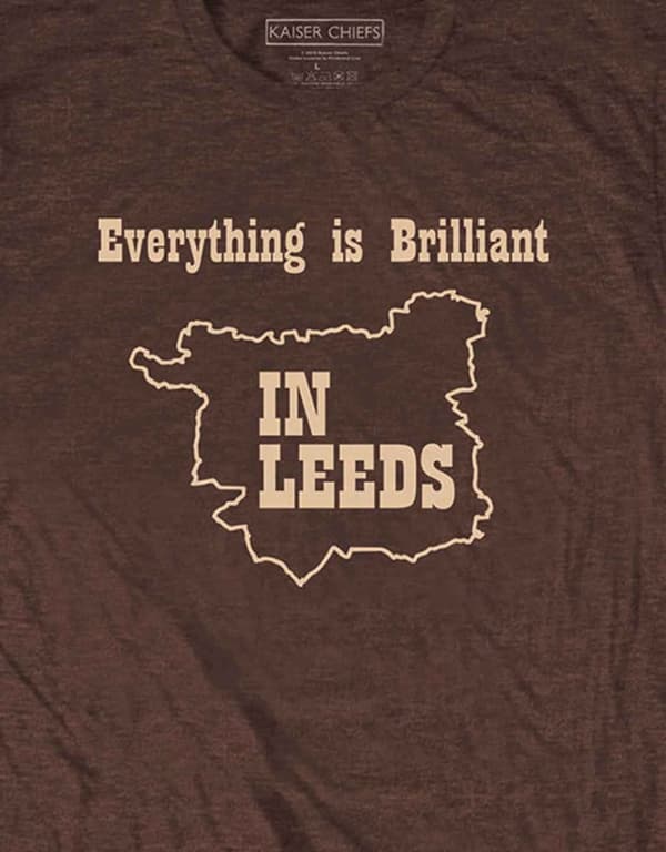 Kaiser Chiefs T Shirt Everything Is Brilliant Band Logo Official Mens Brown