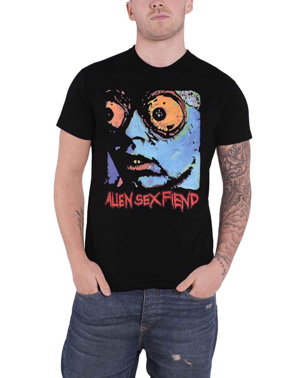 Alien Sex Fiend T Shirt Acid Bath Band Logo Official Mens Black