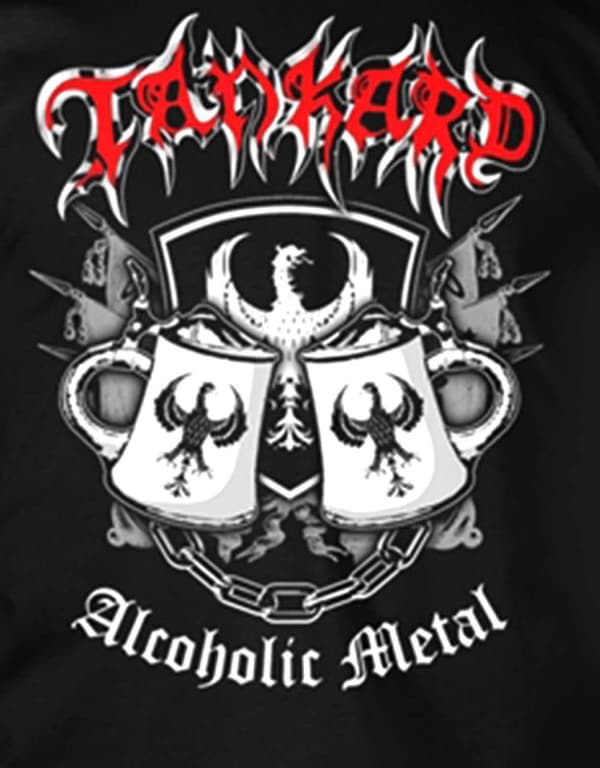 Tankard T Shirt Alcoholic Metal Band Logo Official Mens Black