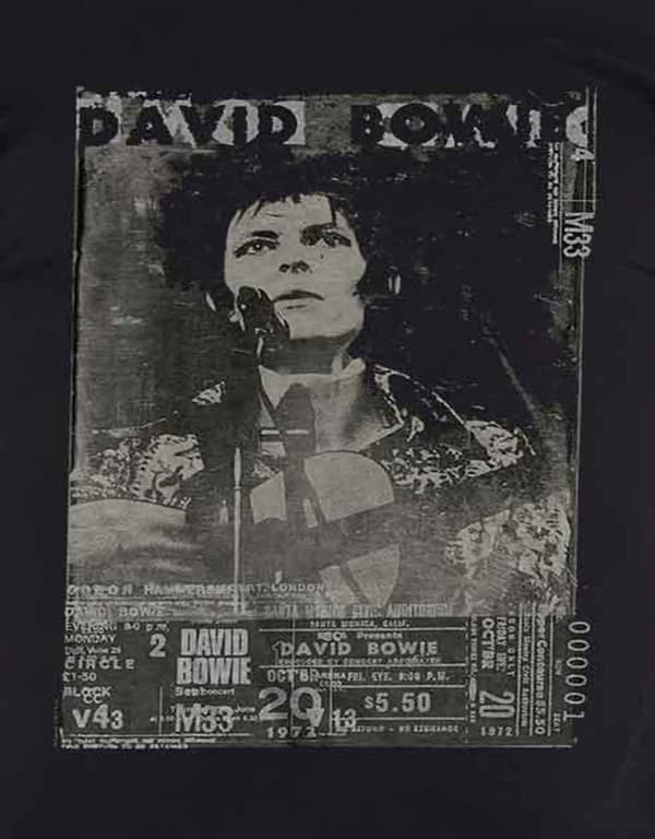 David Bowie T Shirt Ziggy Stardust Live Profile Logo Official Mens Black