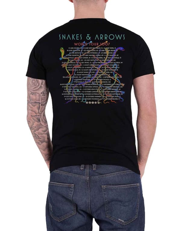 Rush T Shirt Snakes And Arrows World Tour 2007 Official Mens Black