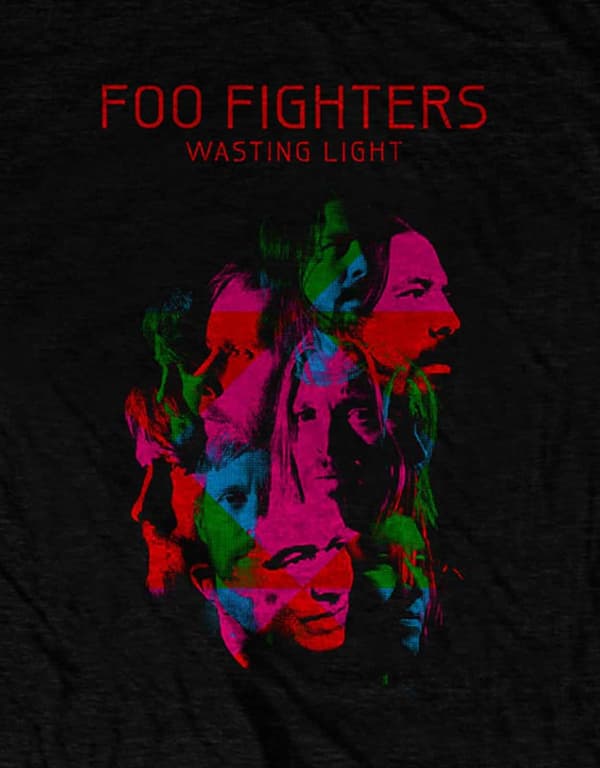 Foo Fighters T Shirt Wasting Light Band Logo Official Mens Black