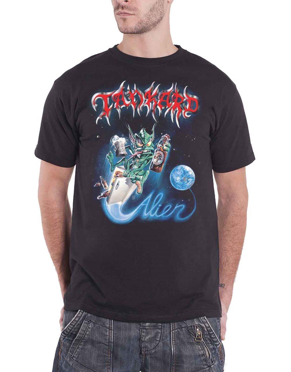 Tankard T Shirt Alien Band Logo Official Mens Black
