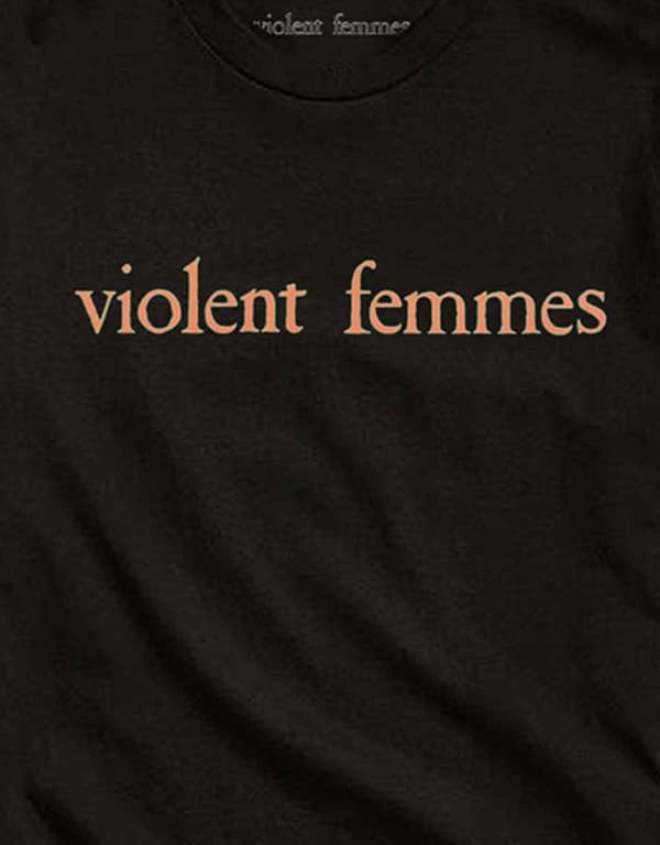Violent Femmes T Shirt Salmon Pink Vintage Logo Official Mens Black