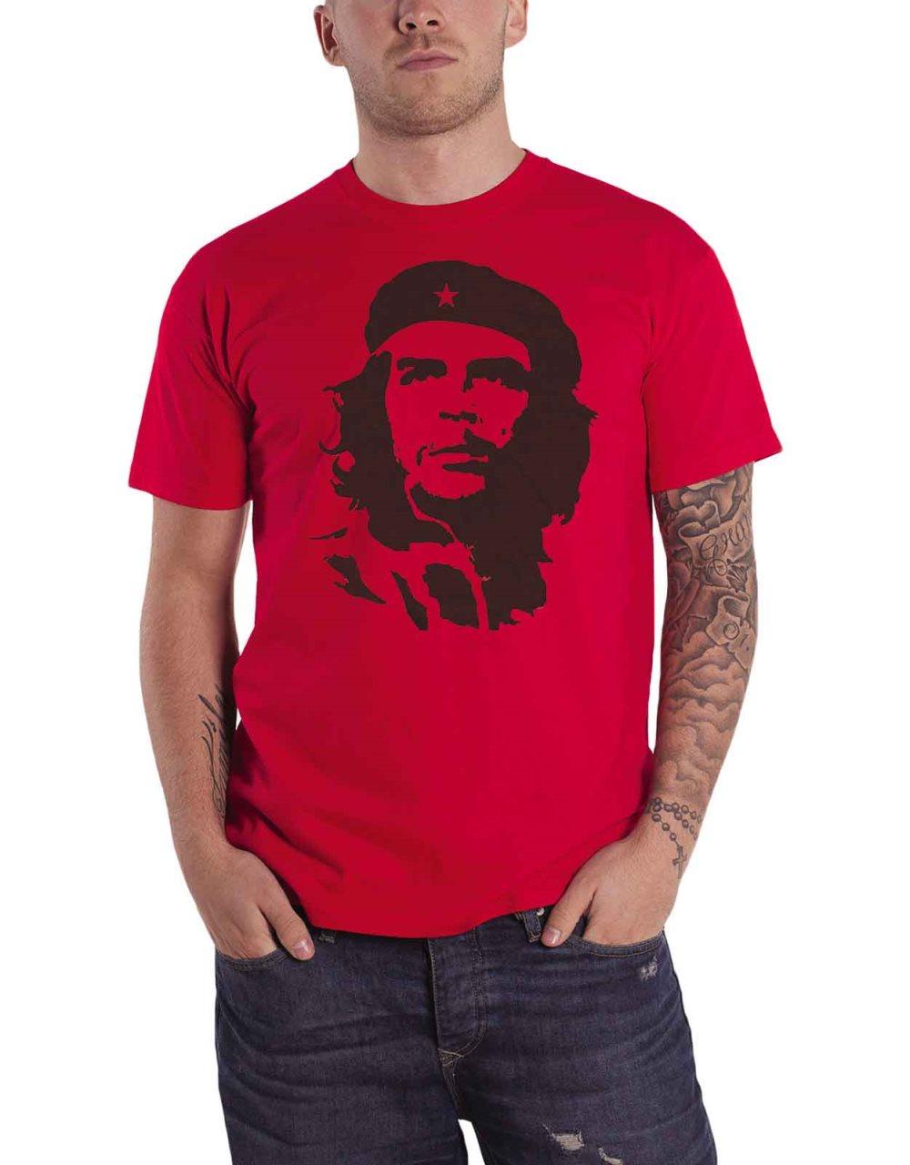 Che Guevara T Shirt Black On Red Portrait Cuban Revolution Official Mens