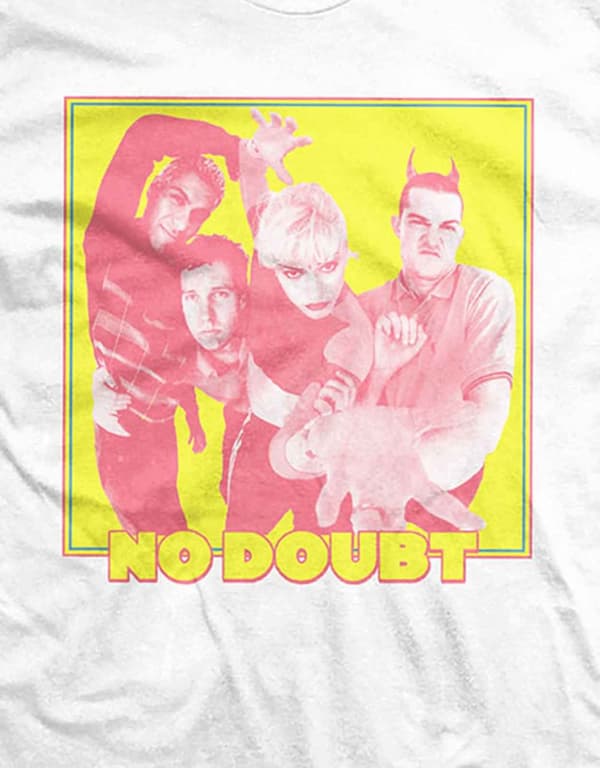 No Doubt T Shirt Yellow Photo Band Logo Official Mens White