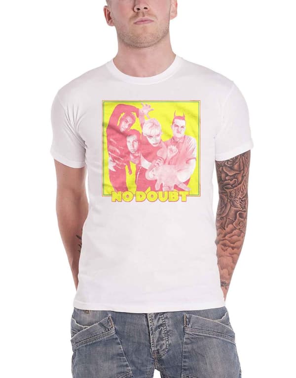 No Doubt T Shirt Yellow Photo Band Logo Official Mens White White XXL