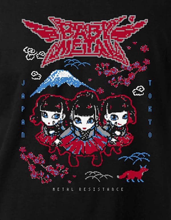 Babymetal T Shirt Pixel Tokyo Band Logo Official Mens Black