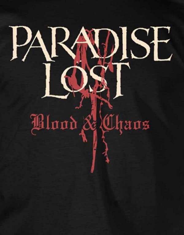 Paradise Lost T Shirt Blood And Chaos Band Logo Official Mens Black